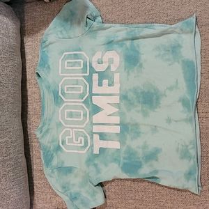 blue tie dye cropped tee from Modern Lux.